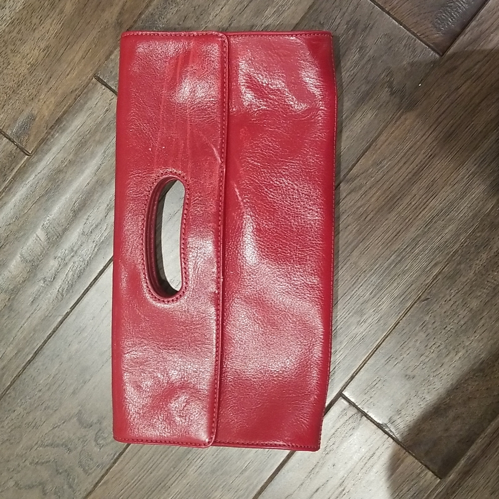Hobo red leather clutch